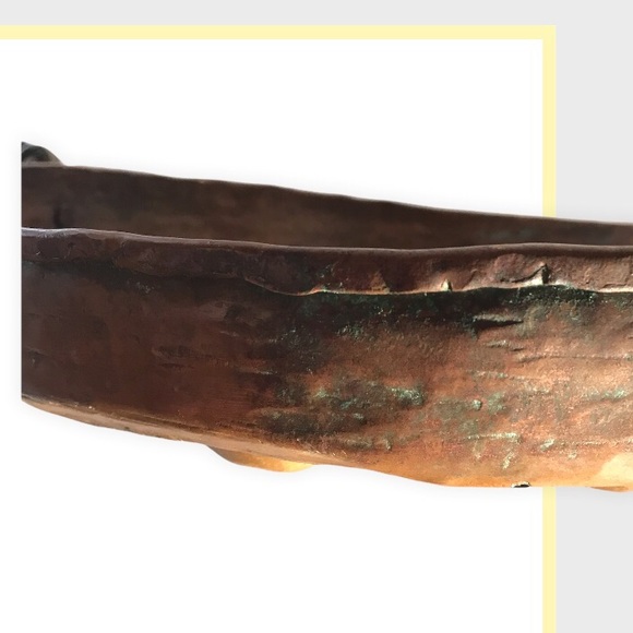 Antique Hammered Copper Turkish Egg Poacher/Pastry Tray w/ brass handles - Picture 7 of 9